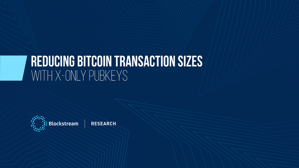 Reducing Bitcoin Transaction Sizes with x-only Pubkeys